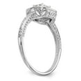 thumbnail image 6 of 14K White Gold Ring Band Engagement Diamond Square Round, Size 9, 6 of 7
