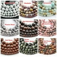 thumbnail image 3 of U8MO 1 Strand Natural Stone Gemstone Rock Round Beads Lot 4mm 6mm 8mm 10mm 12mm-Green Zebra Stone-6mm (61~63pcs), 3 of 9