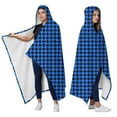 thumbnail image 2 of Wearable Blanket,Blue Black Geometric Pattern Hooded Wearable Flannel Blanket for Adults & Teens,Winter Poncho Shawl Wrap Cape Cozy Anti-Pill,50"x60", 2 of 5