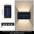 thumbnail image 2 of Matsuzay 2 piezas de lámpara de pared de valla de luz Solar recargable para patio trasero, luces de cubierta de detección automática de Iluminación y accesorios 8LED cálido, 2 of 3