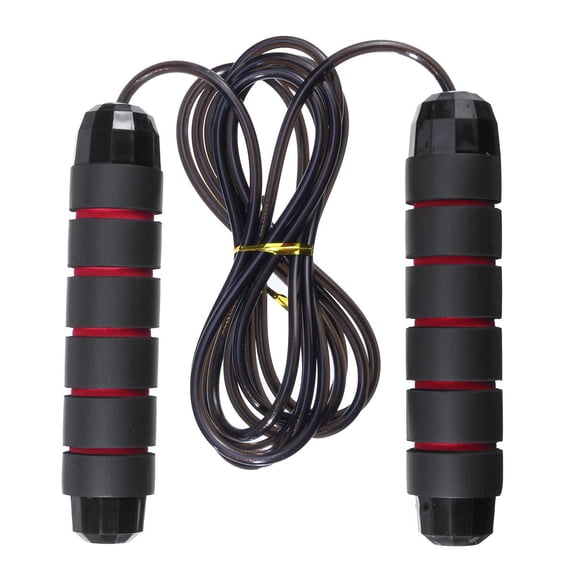 Hmount Deeroll Bearing skipping rope weighted jump rope Tangle-Free skipping rope adjustable speed for adults kids(Black&Red)