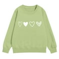 thumbnail image 1 of Comdrip Chandails de la Saint-Valentin pour Filles Chandails à Imprimé Graphique Cœur Manches Longues Chandail Col Rond Hauts Chandails Mignons pour Filles 10-12 Vert Clair 160, 1 of 6
