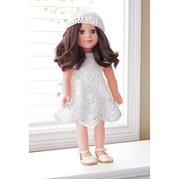 Mary Maxim Crocheted Dress and Hat Doll Outfit