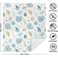 thumbnail image 6 of Coastal Throw Blankets Seashell Beach Nautical Themed Bed Blanket Winter Sherpa White Decorative Sofa Decor Gift Blanket 50x60 Inch, 6 of 6