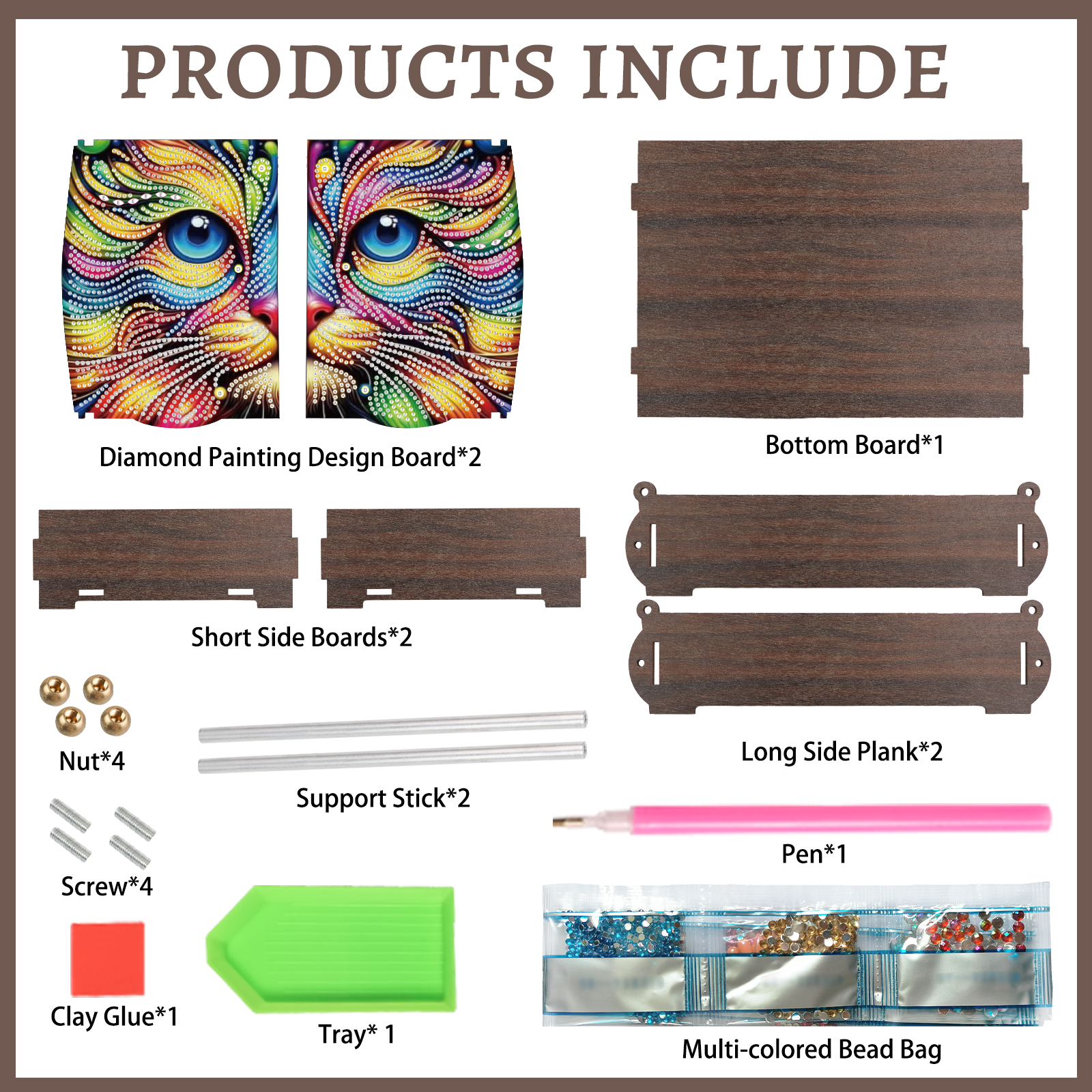 Diamond Painting Kit Storage Box, Colorful Owl DIY Multifunctional Craft Storage Box, Ideal for Home Office Holiday Gifts