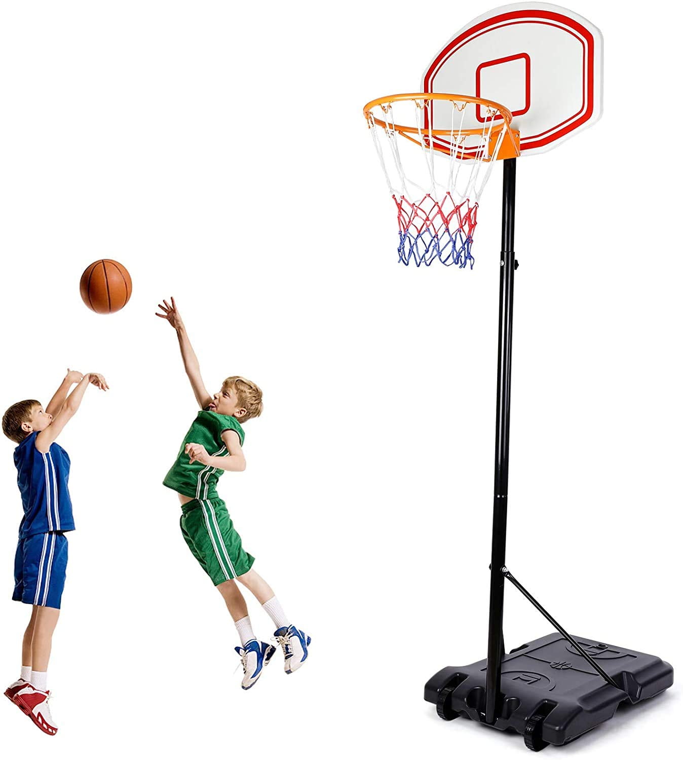 1.7M Kids Adjustable Basketball Backboard Stand & Hoop Set For Kids Training Hot 