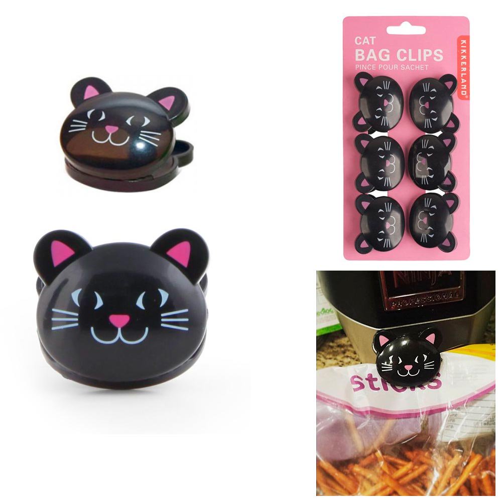 6 Kikkerland Cat Bag Clips Sealing Chips Food Storage Seal Tight