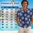 thumbnail image 6 of Xixirimido Palm Trees Blue Tropical Print Couples Matching Vacation Outfits Men's Breathable Short Sleeve Shirt & Women's Irregular Hem Dress Coordinated Summer Wear for Dating, Size 4XL, 6 of 7