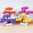 thumbnail image 2 of Farfi Artificial Plant Realistic Looking Eye-catching Plastic Simulation Plants Potted Bonsai Decor for Home (Yellow), 2 of 13