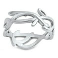 thumbnail image 1 of Cute Criss Cross Eternity Vine Script Ring .925 Sterling Silver Band Jewelry Female Male Size 7, 1 of 4