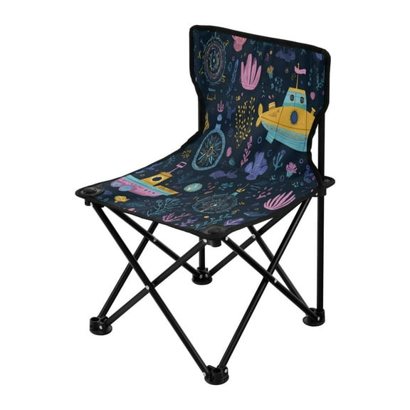 Folding Chair（Maximum weight capacity 220lb）Camping Chair For Camping Picnicking Outdoor Beach and Travel Interesting Underwater Paradise