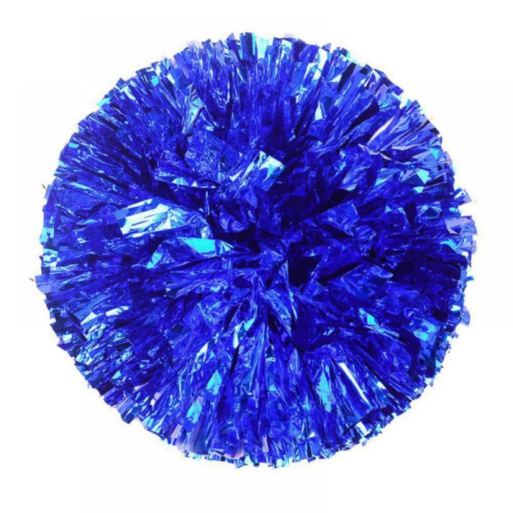 12 Pack Cheerleading Pom Poms with Baton Handle 13.4 Inch Plastic Ring  Metallic Foil Cheerleader Pompoms for Kids Adult Team Squad Party Dance