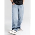 thumbnail image 2 of EMMIOL Men's Baggy Wide Leg Striped Skater Y2k Oversized Streetwear Denim Pants, 2 of 6