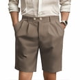 thumbnail image 2 of CONZONE Mens Casual Suit Shorts Buttons Dress Shorts for Men Solid Color Lightweight Loose Fit Party Wedding Shorts With Pockets, 2 of 4