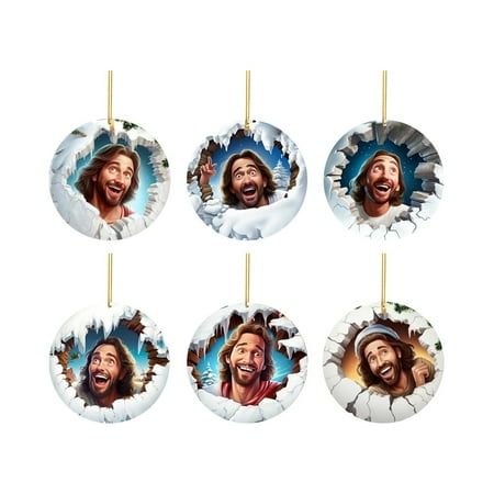 

Decorative Chain for Hanging Pictures Christmas Flat Decoration Christmas Tree Decoration Home Decoration Pendant Christmas Interesting Round Pendant 1pc Hemlock Garland Birthday Cake Ornament