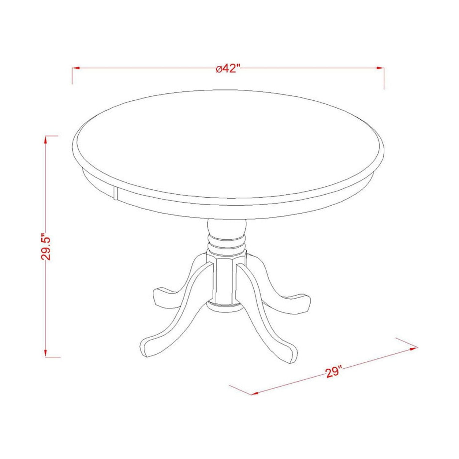 Round Kitchen Table Set for 4 - 42 Inch Dining Table with 4 Chairs - Rustic Farmhouse Style