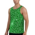 thumbnail image 2 of KLL Shiny round green sequins Print Men's Muscle Gym Workout Stringer Tank Tops Bodybuilding Fitness T-Shirts Tank Tops Men-X-Large, 2 of 7
