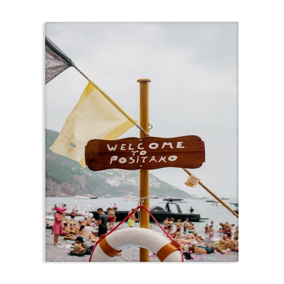 Stupell Industries Tropical European Beach Vibes Welcome Sign Canvas Art, 30 x 40, by Unsplash
