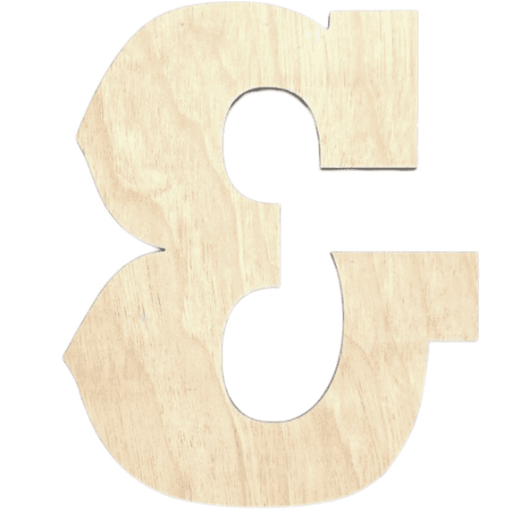 Krafty Supply 2" Tall Western Block - Birch Letter & | 1/4" Thick Birch | Unfinished Wooden Letters | Craft Alphabet Initials