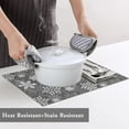 thumbnail image 3 of Christmas Placemats Set of 6, Grey White Snowflakes Pattern Heat Resistant Washable Table Place Mats Winter Cotton Table Linens Party Holiday Decor for Kitchen Dining Outdoor Indoor, 3 of 6