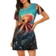 thumbnail image 1 of Balery Underwater Plant Octopus Camisón de manga corta con cuello redondo para mujer, cómodo y elegante., 1 of 6