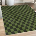 thumbnail image 1 of Checkers Game Decorative Rug, Geometric Grid Style Monochrome Squares in Traditional Game Board Design, Quality Carpet for Bedroom Dorm and Living Room, 6 Sizes, Green Charcoal, by Ambesonne, 1 of 4