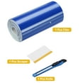 thumbnail image 3 of 1 Set 6D Carbon Fiber Vinyl Wrap 3.94" x 16ft Self-Adhesive Car Sticker Waterproof Wrap Roll for DIY Decor Automotive Exterior Interior Protection with Scraper Tool, Blue, 3 of 7