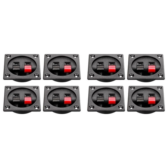 8PCS Speaker Box Terminal Cup, Spring Square Subwoofer Box Terminal Binding Post Connector for DIY Home Car Speaker
