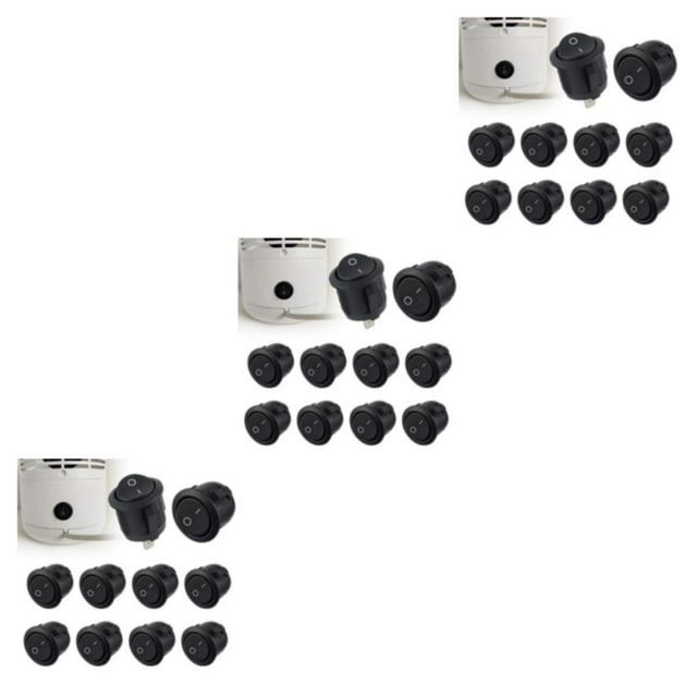 maskred 10pieces Professional And Precise Black Round Rocker Switch For Easy Installation Widely Plastic 3Set