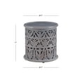 thumbnail image 4 of Powell Kersey Carved Wood Round Indoor End Table, 17" Tall, Light Gray, 4 of 7