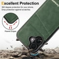 thumbnail image 4 of for iPhone 16 Plus PU Leather Case with Card Holder, Flip Wallet Case for Men Women, Classic Durable Protective RFID Blocking Skin Friendly Stand Phone Case for iPhone 16 Plus, Green, 4 of 8