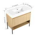 thumbnail image 7 of 36" Vanity Set with Single Resin Sink and 2-Door Modern Cabinet in Oak, Easy to Clean and Assemble for Bathroom, 7 of 7
