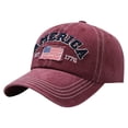 thumbnail image 3 of HAJWOH American Flag Hat for Men Women Distressed Vintage Cotton Adjustable Embroidered Patriotic Baseball Cap, 3 of 4