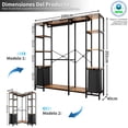 thumbnail image 2 of Simple Hogar Closet Ropero Armable 200cm Madera De Metal Closet Para Ropa Marrón, 2 of 9