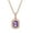 Purple, variant on Guodhu Sparkling Cubic Zirconia Square Cut Pendant Necklace Birthstone Rose Gold Plated Necklace Jewelry for Women or Teens