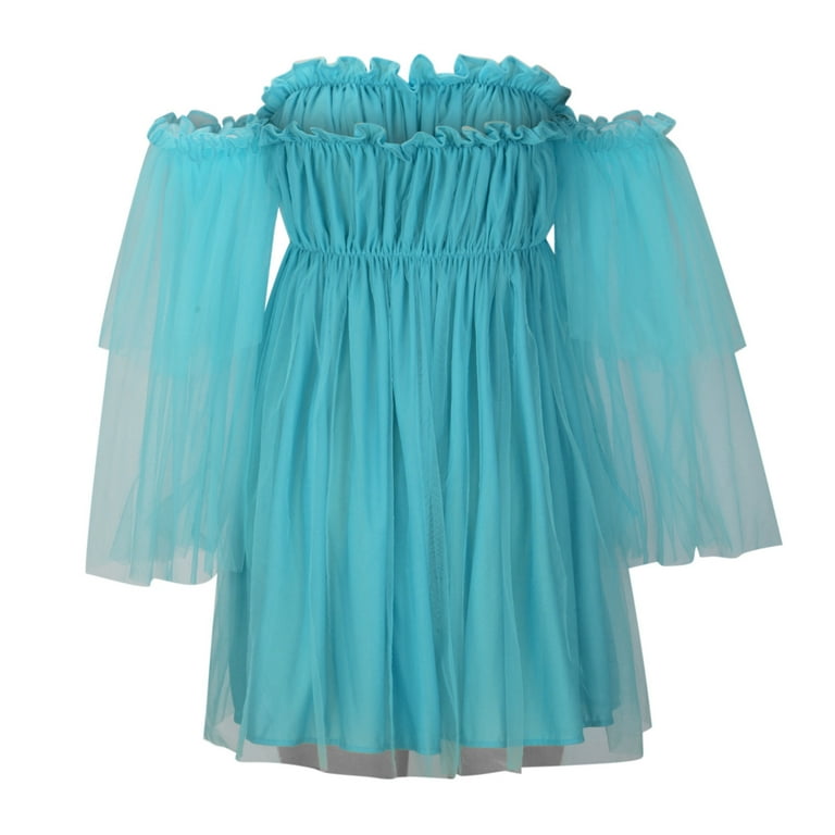 short puffy blue dress Short Puffy Blue Prom Dress, Tulle Short Blue Puffy Homecoming Dress US 6 / Blue (As Picture)