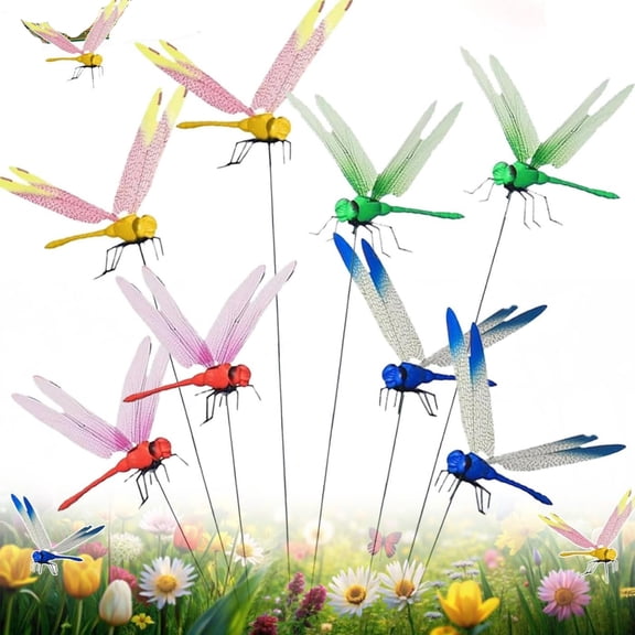 Dragon Fly Clips for Bugs Repellent, 3D Fake Dragonfly Clips to Keep Bugs Away, Clip on Dragonfly for Bugs, Waterproof Dragon Fly Clip Outdoor Hanging Ornament & Garden Decor