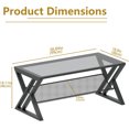 thumbnail image 2 of Coffee Table Living Room Table Center Table, Simple Modern Faux Marble Rectangular Tea Tables with Sturdy Gold Metal Frame,Industrial Wooden Coffee Table for Bedroom Home Office., 2 of 6