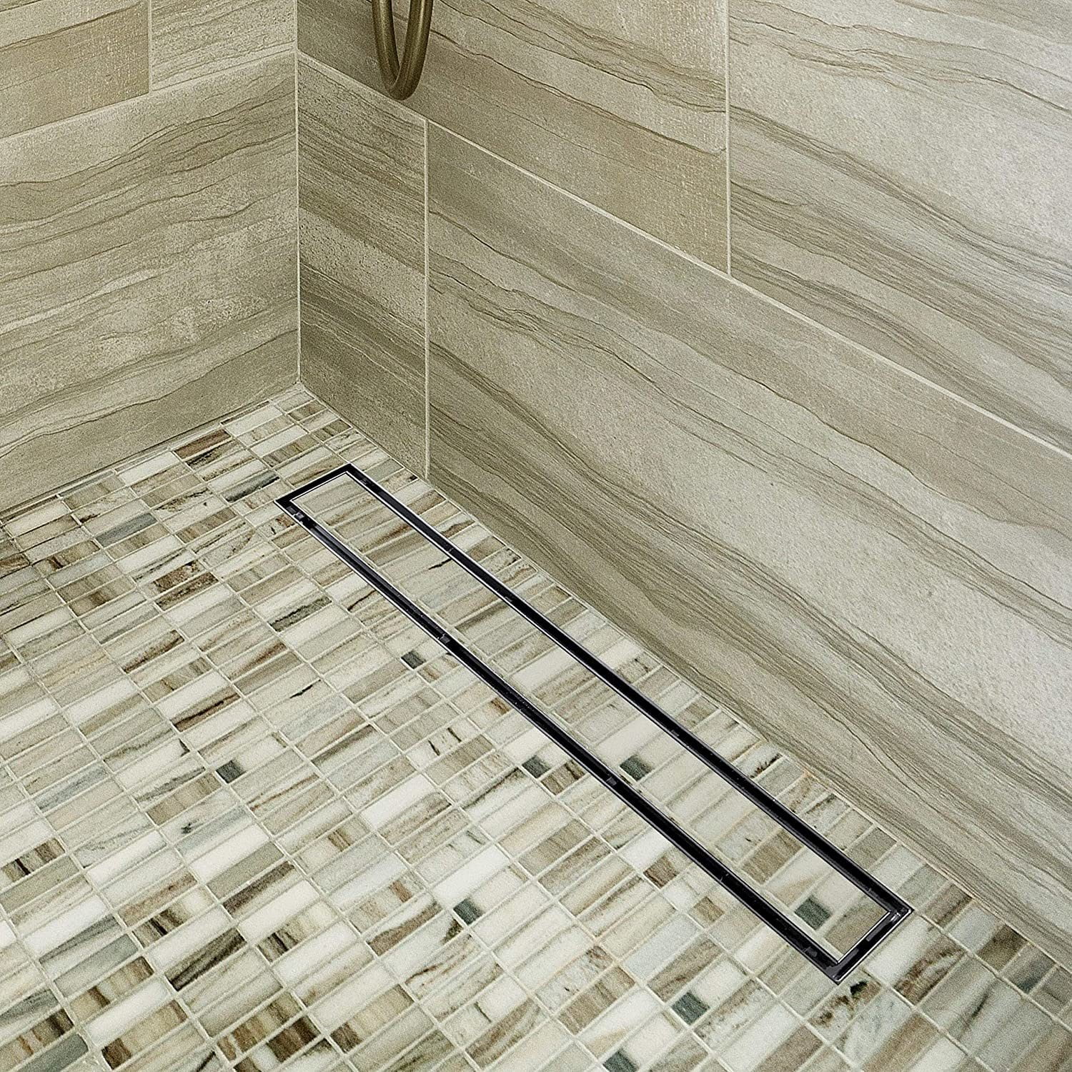 Rectangle Shower Floor Drain Linear Shower Drain with Tile insert Grate 
