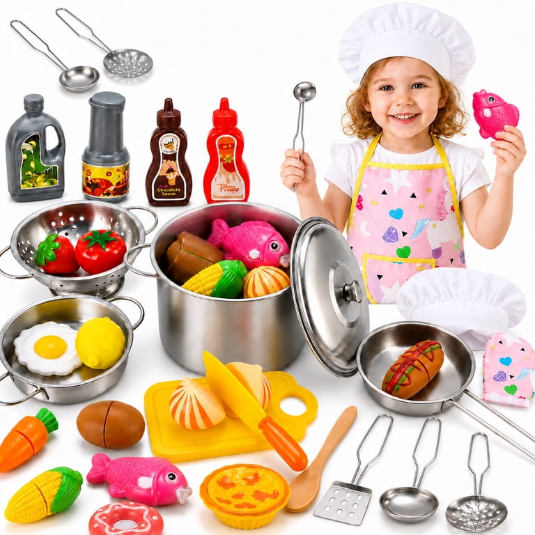 JoyStone Kids Cooking Playset with Stainless Steel Cookware photo 6