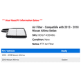 thumbnail image 2 of Air Filter - Compatible with 2013 - 2018 Nissan Altima Sedan 2014 2015 2016 2017, 2 of 2