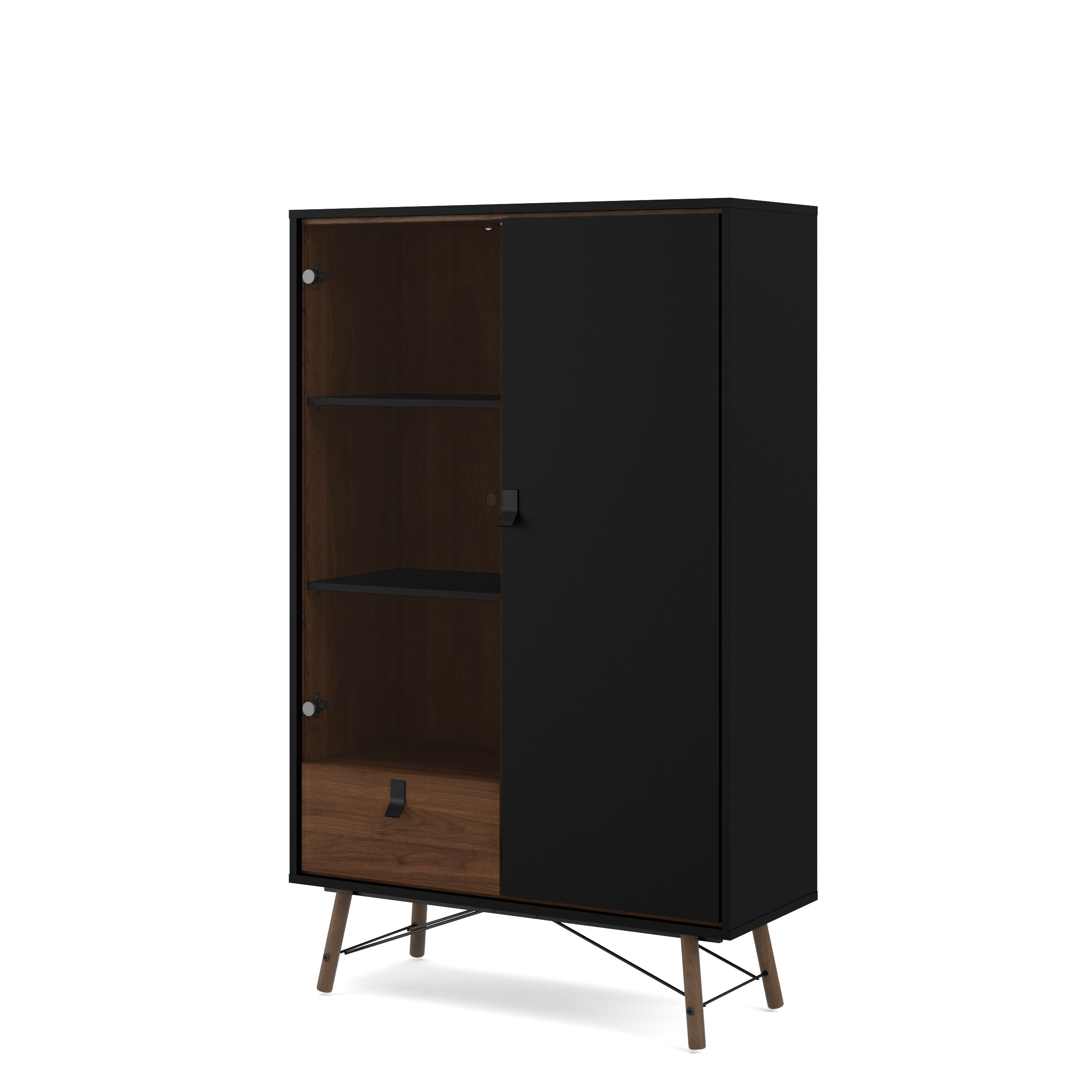Ry 1 Drawer China Cabinet with 1 Door & 1 Glass Door
