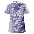 thumbnail image 2 of Camisas de Manga Corta para las Mujeres Impresión Cuello Redondo Suéter Encaje Camisa, Blusa de Verano Casual para las Mujeres, 2 of 5