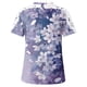 thumbnail image 4 of Camisas de Manga Corta para las Mujeres Impresión Cuello Redondo Suéter Encaje Camisa, Blusa de Verano Casual para las Mujeres, 4 of 5