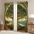 thumbnail image 2 of jejeloiu Boho Mystic Tree Curtains Pack of 2 (42x84 Each),Retro Bohemian Theme Curtains Blackout For Teens, 2 of 6