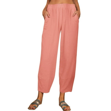 

Ociviesr Womens Casual Solid Color Loose Pockets Elastic Waist Pants Long Trousers Women Long Sleeve Button down Shirt with Pants Casual Pajama Casual Summer Pants for Women