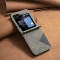 thumbnail image 6 of SaniMore for Samsung Galaxy Z Flip 5 (6.7" 2023) Case, PU Leather Skin Shockproof TPU Shell Business Vintage Cover Anti-drop Wear-resistant Cover for Samsung Galaxy Z Flip 5, Gray, 6 of 7