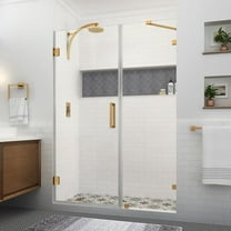 Aston Sdr985ez-563280 Nautis Xl 80" High X 56" Wide Hinged Frameless Shower Door - Gold