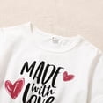 thumbnail image 5 of Kids Girl Clothes Little Girls Dress Short Sleeve Letter Print Dress 7-8 Years Heart Print Summer Dress White, 5 of 8