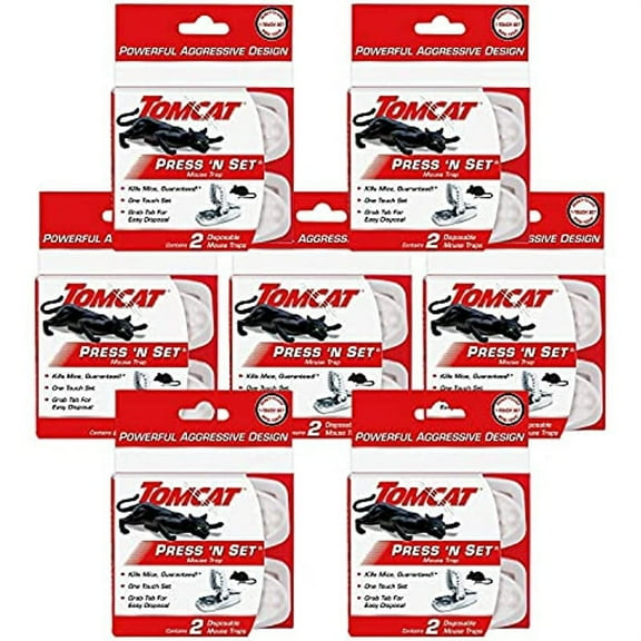 Tomcat Press 'N Set Mouse Trap, 2 Traps/Pack (7-Pack)